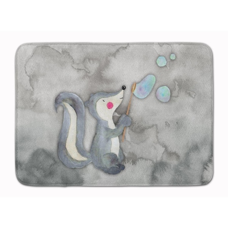 Carolines Treasures Skunk & Bubbles Watercolor Machine Washable Memory Foam Mat BB7352RUG